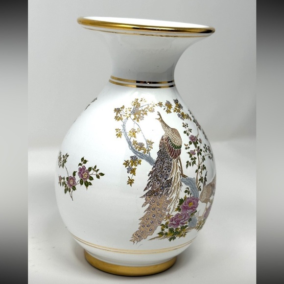 VTG Neofitou Keramik 24k Gold Painted Vase Peacocks Florals, Made in Greece MCM - Picture 6 of 12